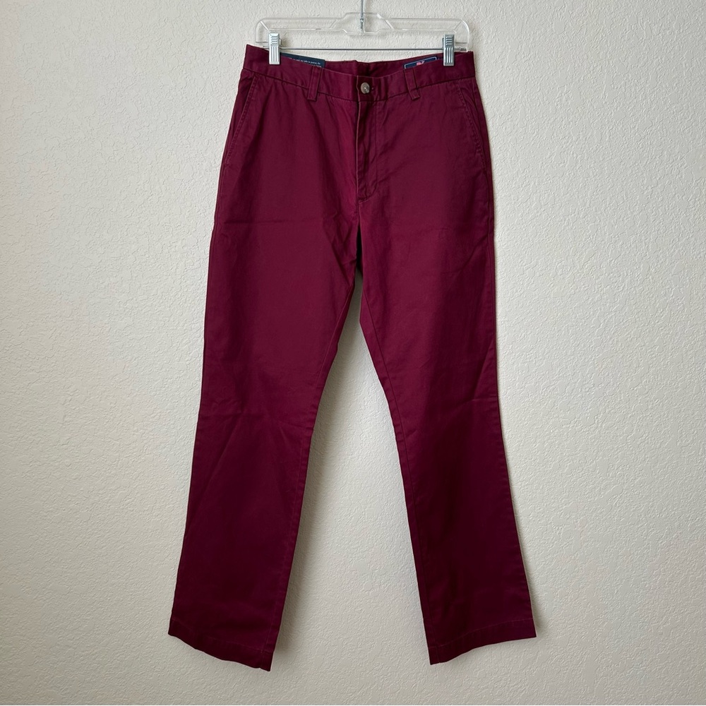 NWT Vineyard Vines Men's Deep Red Slim Fit Breaker Pant Chino - Picture 2 of 10